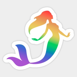 Rainbow mermaid silhouette Sticker